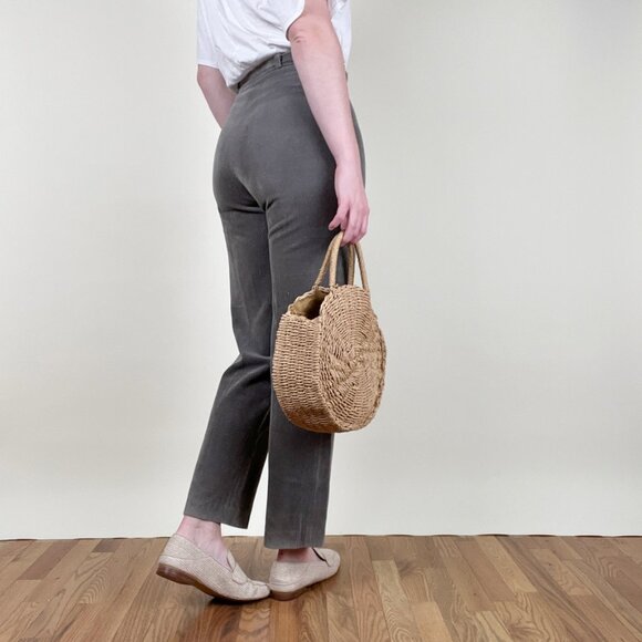 Vintage Corduroy High Rise Waisted Straight Trousers Fall Winter Pants 70s 80s - Picture 3 of 10